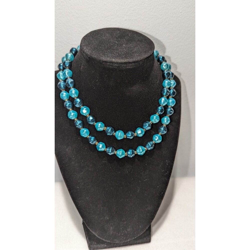 Blue Green Double Strand Necklace